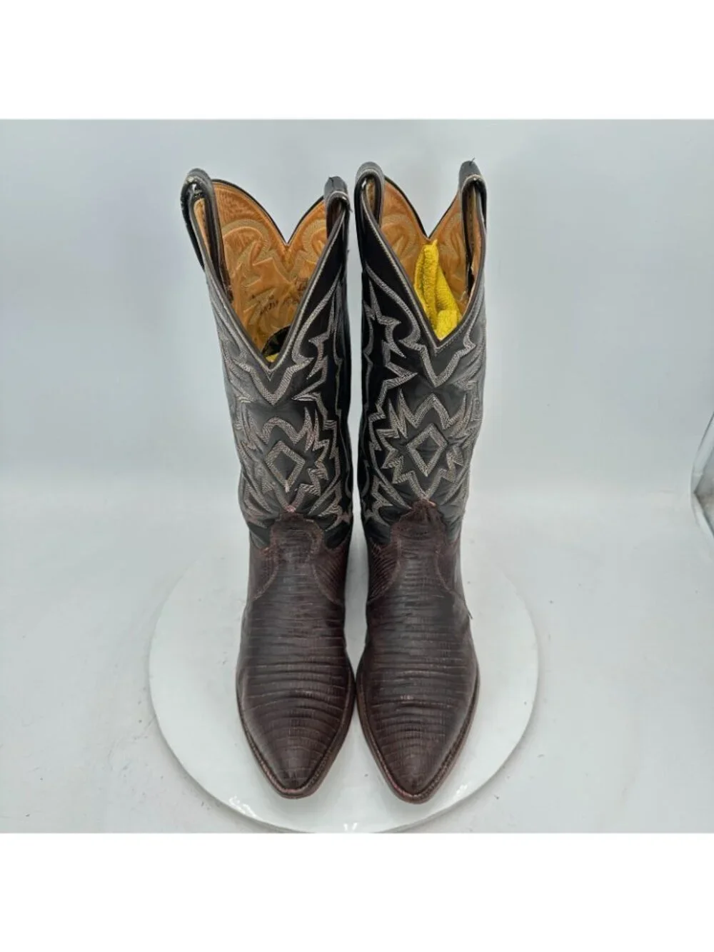 Tony Lama 70s Men Size 8.5D Brown Exotic Genuine Lizard Cowboy Western Boot